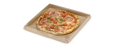 Boîte à pizza avec couvercle transparent