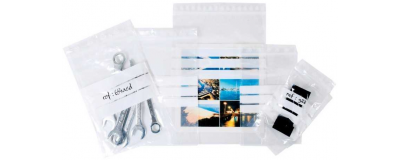 Sachet à fermeture zip 50 µ à bandes blanches