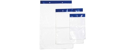 Sac plastique plat standard liassé à ouverture décalée 20 et 28 µ
