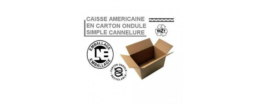 Caisse Américaine simple cannelure : Caisses en carton ondulé