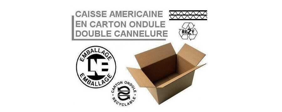 Caisse Américaine double cannelure : Caisses en carton ondulé